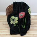 Denise Black Floral Throw