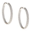 Sterling Silver Pave Cubic Zirconia Hoop Earrings