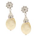 Tacori Bridal Evening Silver Pearl, White Topaz and Crystal Earrings (4-13 mm)