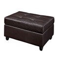 Brown Bicast Leather Ottoman