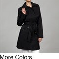 Kenneth Cole Women's Belted Button Front Coat