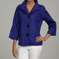 Black Rivet Women's Blue Front Button Jacket