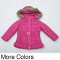 London Fog Girl's Heavyweight Faux Fur Hooded Jacket FINAL SALE