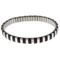 Stainless Steel and Black Resin Stretch Bracelet