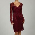 JS Collections Women's Metallic Lace Overlay Dress