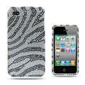 Premium Apple iPhone 4 Silver Zebra Rhinestone Case
