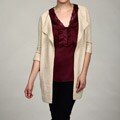 Grace Cashmere Wheat Heather Pocket Cardigan FINAL SALE