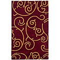Hand-tufted Archer Burgundy Wool Rug (4' x 6')