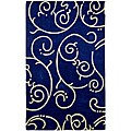 Hand-tufted Archer Blue Wool Rug (4' x 6')