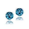Glitzy Rocks Sterling Silver 3/5ct TGW 4mm London Blue Topaz Stud Earrings