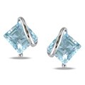 Sterling Silver Sky Blue Topaz Stud Earrings