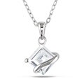 Sterling Silver Created White Sapphire Necklace