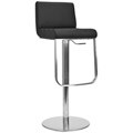 Deco Black Leather Seat Stainless Steel Adjustable Bar Stool