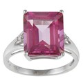 Viducci 10k Gold Pink Topaz and 1/10ct TDW Diamond Ring (G-H, I1-I2)