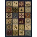 Indoor Black Geometric Area Rug (5' x 7'3)