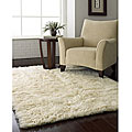 Alexa Ultra Premium Natural Flokati Shag New Zealand Wool Rug (6' x 9')