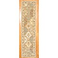 Indo Hand-tufted Ivory/ Brown Wool Rug (2'6 x 10')