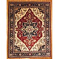 Afghani Hand-knotted Red/ Navy Oushak Wool Rug (11'6 x 15'2)