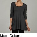 24/7 Comfort Women's Long Sleeve Crew Neck Tunic Top