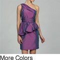 Jessica Simpson Women's Taffeta One-shoulder Peplum Dress