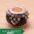 Bleek2Sheek Crystal Rhinestone Black and Clear Charm Bead