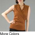 AtoZ Women's Cotton Sleeveless Wrap Top