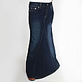 Tabeez Women's Cotton-blend Dark Blue Mermaid Denim Skirt