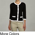 Jeanne Pierre Women's 2-Tone Cardigan