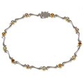 Kabella Two-tone Silver Round Multi-gemstone Wave Bracelet