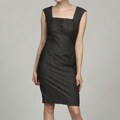 Calvin Klein Women's Black Pleated Bodice Dress