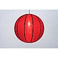 Solar Red Silk Hanging Globe Lantern (Vietnam)