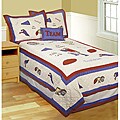Team Victory Patchwork Cotton 4-piece Quilt Set