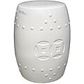 White Coin Ceramic Garden Stool