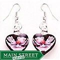 Bleek2Sheek Murano-inspired Glass Pink and Black Heart Earrings