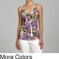Simply Irresistible Women's Floral Sublimation Butterfly Sleeveless Top