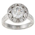 Tacori IV Sterling Silver Cubic Zirconia Crescent Design Ring