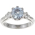 Tacori IV Sterling Silver Blue and Clear Cubic Zirconia Ring