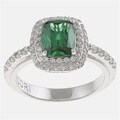 Tacori IV Sterling Silver Green and Clear Cubic Zirconia Ring