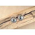 Sterling Silver Rosette Button Earrings (Native American)