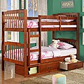 Simone Mahogany Twin-size Toybox Bunk Bed
