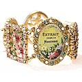 Sweet Romance Goldtone French Perfume Label Bracelet
