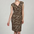 Evan Picone Women's Animal Print Surplice Dress