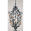 Amber Mist Blacksmith Bronze 6-light Foyer Chandelier