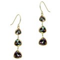 14k Yellow Gold Trillion-cut Mystic Green Topaz Dangle Earrings