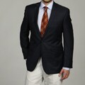 Ben Sherman Men's Blue Plaid Windowpane Slim-fit Sportcoat