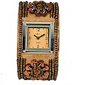 Foci Women's Handmade Brown Bangle Watch