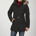 Laundry Women's Black Faux-fur Hooded Coat