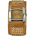 Foci Women's Hand Made Light Brown Bangle Watch