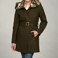 Hilary Radley New York Women's Olive Faux-fur Coat FINAL SALE