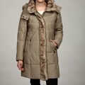 Hilary Radley New York Women's Taupe Hooded Fur Coat FINAL SALE